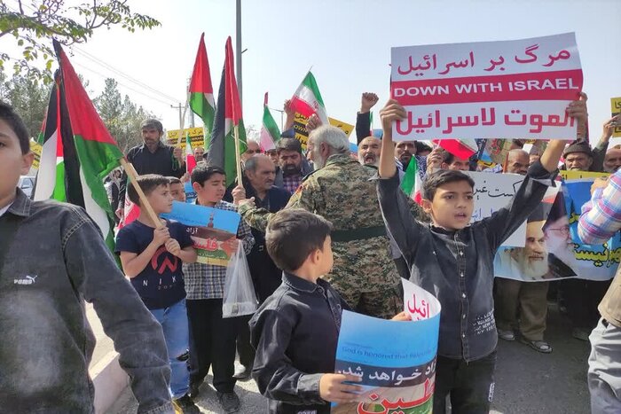 طنین فریاد حمایت از مردم فلسطین در خراسان جنوبی + فیلم