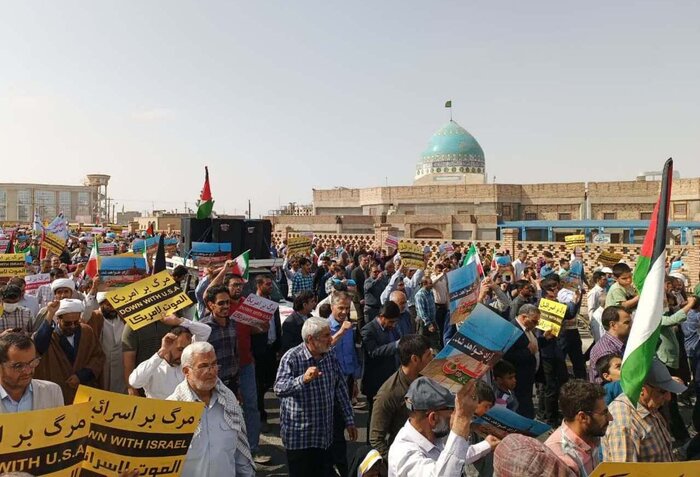 طنین فریاد حمایت از مردم فلسطین در خراسان جنوبی + فیلم