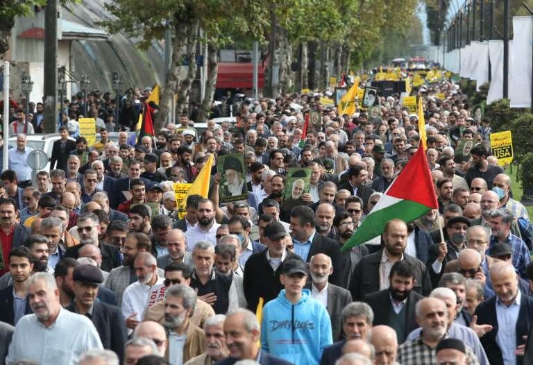 گیلانی‌ها در حمایت از مردم مظلوم غزه راهپیمایی کردند