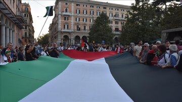 هزاران نفر در ایتالیا علیه رژیم صهیونیستی تظاهرات کردند 