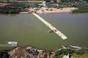 Army builds pontoon bridge on Karun River