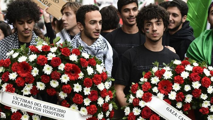 نمایش بزرگ حمایت از فلسطین در اسپانیا