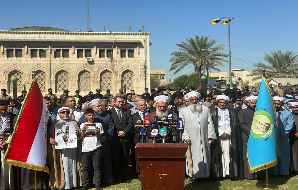 مفتی اعظم عراق: با جسم و جان تا آخرین لحظه در کنار مردم فلسطین هستیم + فیلم