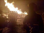 آتش سوزی انبار چوب ۲ هکتاری در اسلامشهر +فیلم