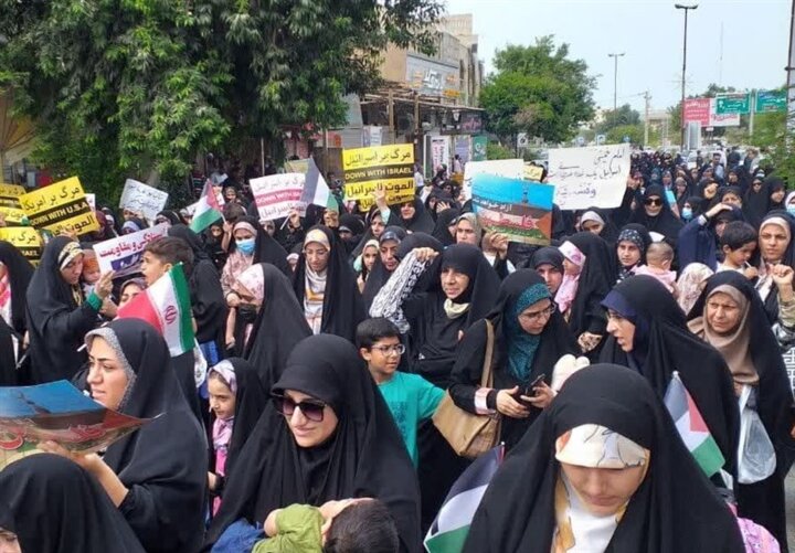 اجتماع مادران و کودکان بوشهری در حمایت از مادران داغ‌دیده و کودکان بی دفاع « غزه»
