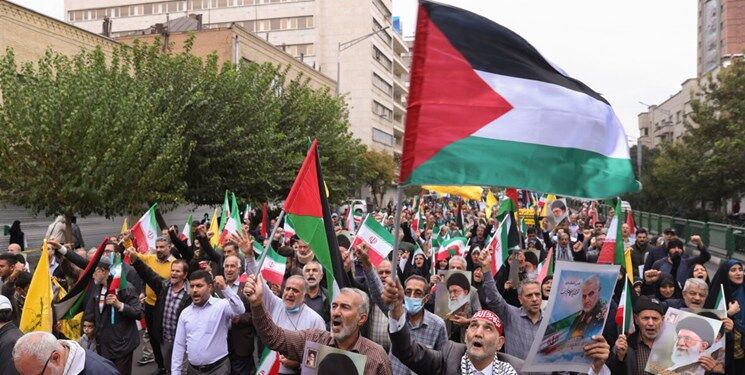 تظاهرات شعبية حاشدة في مختلف انحاء ايران دعما للشعب الفلسطيني
