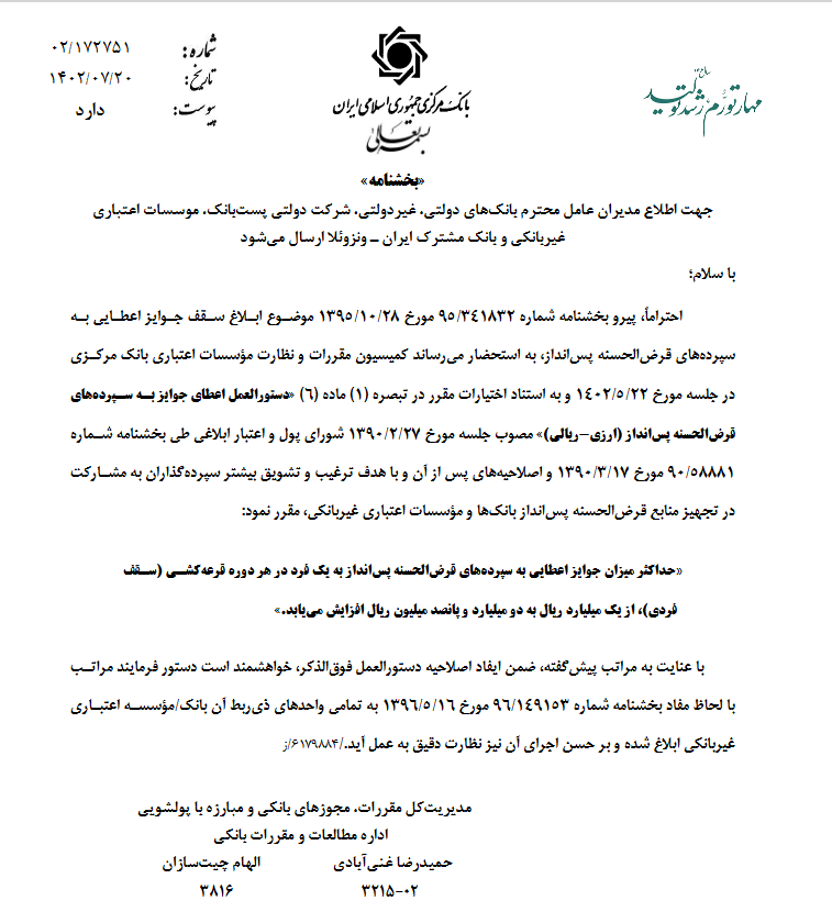 تعیین کارمزد وام قرضالحسنه به بانکها واگذار شد/ ۲.۵ برابر شدن جوایز قرعهکشی