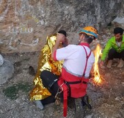 فرد گرفتار در غار با تلاش‌ هفت ساعته امدادگران زنجان نجات یافت