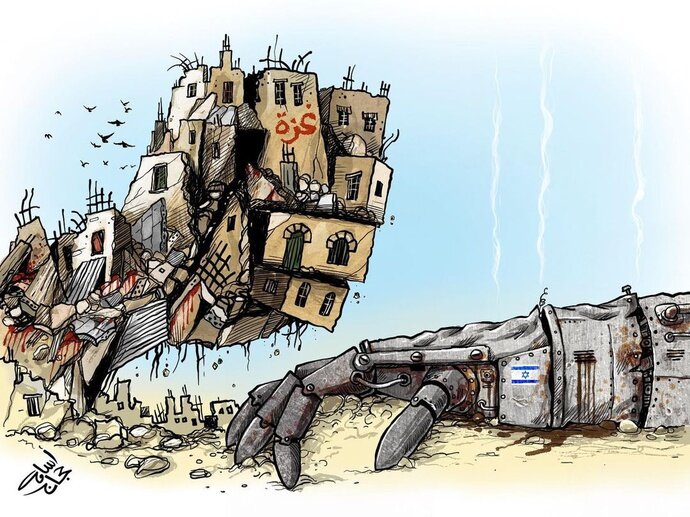 هنر کاریکاتور در افشای جنایات صهیونیستها زبان گشود+ فیلم