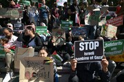 تظاهرات مردمی در سئول/کره ای ها جنایات رژیم صهیونیستی را محکوم کردند