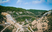 خان هفتم آبگیری کامل سد گلورد؛ نصب سازه‌ پل زیرقوسی آغاز شد + فیلم