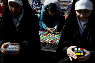 Rubik's Cube event in support of Gaza children