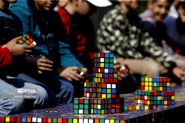 Rubik's Cube event in support of Gaza children