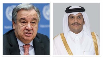 گفت وگوی وزیر خارجه قطر و دبیرکل سازمان ملل درباره غزه