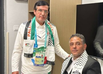 دیدار رئیس کمیته پارالمپیک با رئیس کاروان ورزشی فلسطین در هانگژو