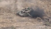 انهدام یک تانک دیگر ارتش رژیم اسرائیل در مرز غزه