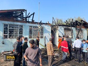 تصاویری جدید از آتش‌سوزی کمپ ترک اعتیاد لنگرود