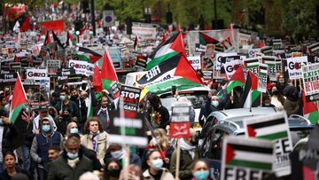 فریاد مظلومیت غزه در سراسر انگلیس طنین‌انداز شد