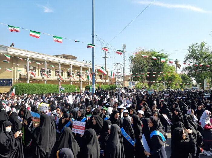 راهپیمایی ۱۳ آبان در شهرهای شمال خوزستان برگزار شد