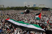 بزرگترین تجمع مردم اندونزی در حمایت از فلسطین