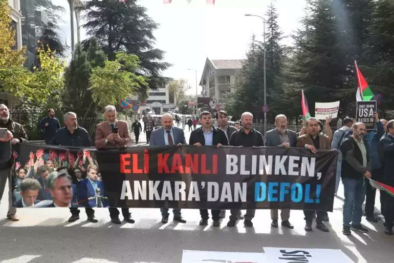 Blinken, Ankara'da Protesto Edildi + Görüntü