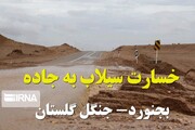 فیلم/ میزان خسارت سیلاب به جاده بجنورد- جنگل گلستان