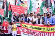 پاکستان میں صحافیوں اور میڈیا کارکنوں کا فلسطین کی حمایت میں مظاہرہ