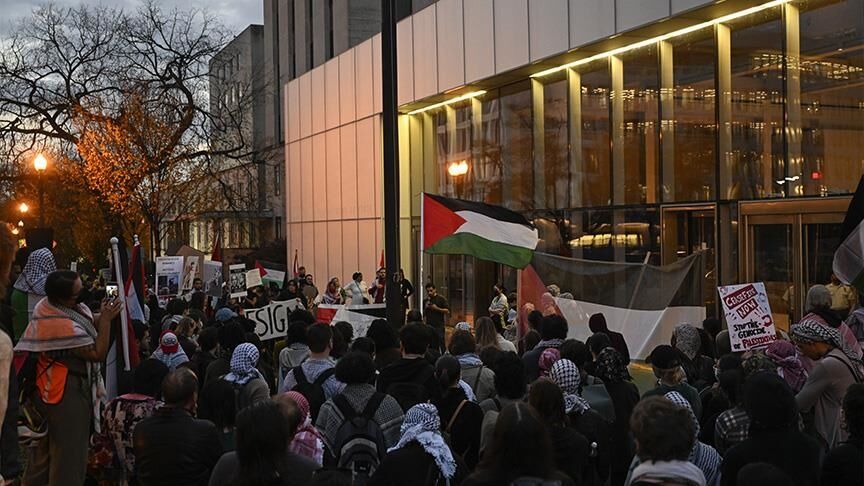 وقفة بواشنطن داعمة لغزة أمام مقر الخارجية الأمريكية