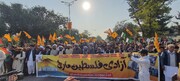 پایتخت پاکستان باردیگر صحنه تظاهرات حامیان فلسطین علیه آمریکا و اسرائیل+فیلم