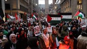 مظاهرة ضخمة في تورنتو بكندا دعما لغزة