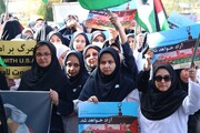 کارکنان و کادر درمان دانشگاه علوم پزشکی زنجان در حمایت از مردم غزه تجمع کردند