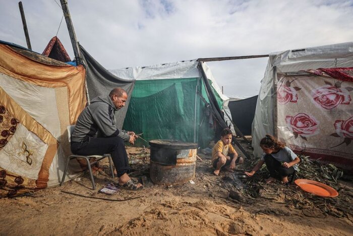 باران و تعمیق بحران آوارگان در مرکز و جنوب نوار غزه