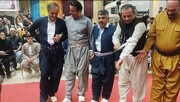 فیلم| اختتامیه جشنواره هەلپەرکی بانه/ قطب الدین صادقی دست به چوپی شد