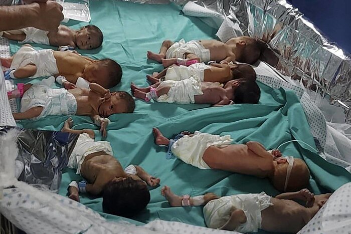 هشدار نسبت به قحطی و شیوع بیماری‌ها در نوار غزه/ انتقال ۳۱ نوزاد نارس از بیمارستان الشفاء