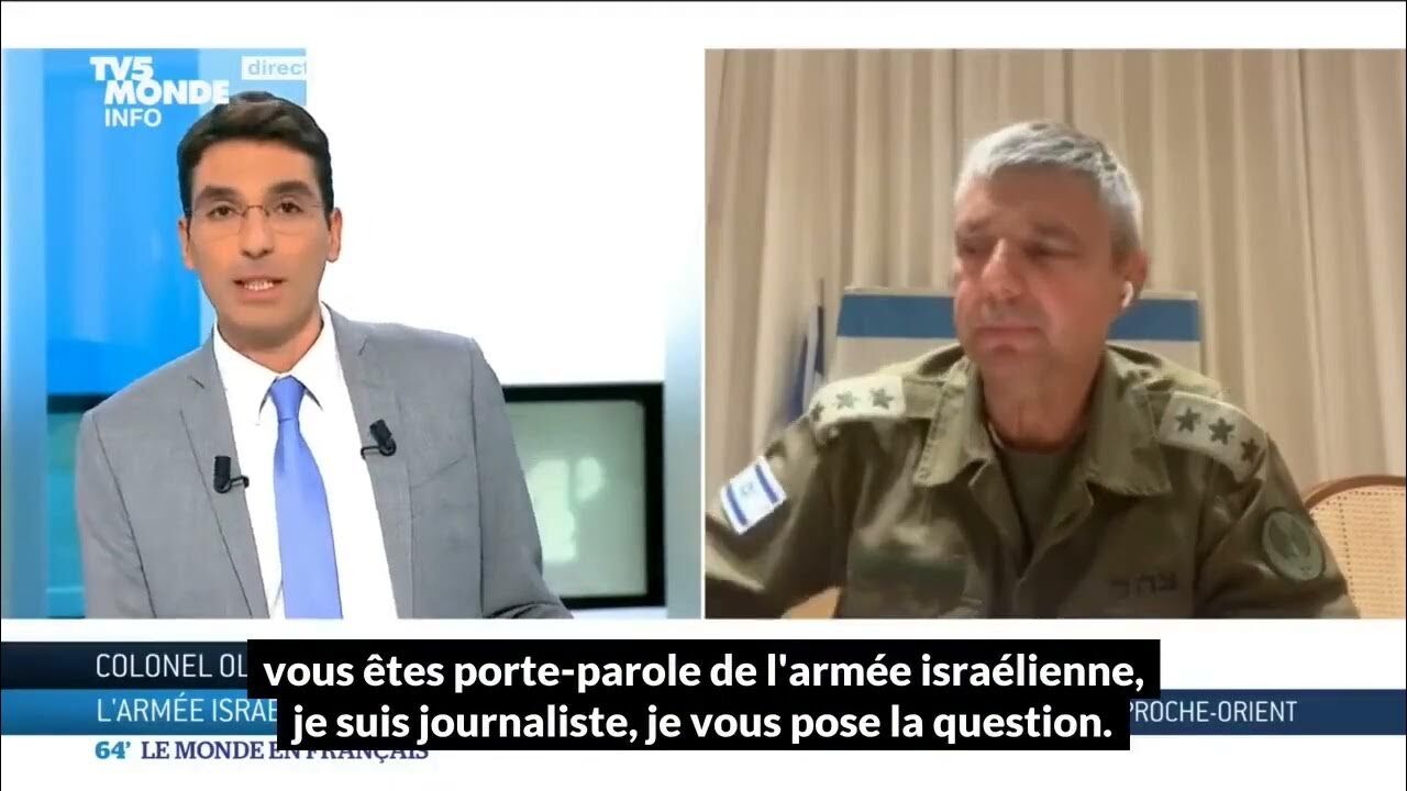 Le ton monte entre un présentateur d’une chaîne publique française et le porte-parole de l'armée israélienne