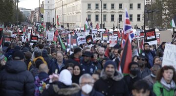 حامیان فلسطین برای هفتمین هفته متوالی در لندن تظاهرات کردند/فریاد برای آتش‌بس دائمی در غزه