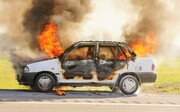 راننده پراید در جاده بردسکن میان شعله‌های آتش جان باخت