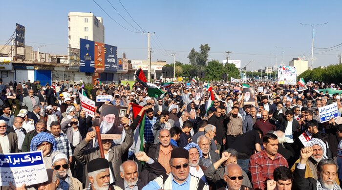 مردم اهواز جنایات رژیم صهیونیستی در غزه را محکوم کردند
