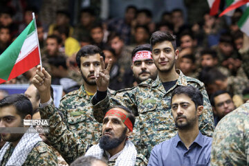 Basij forces gathering in Qazvin