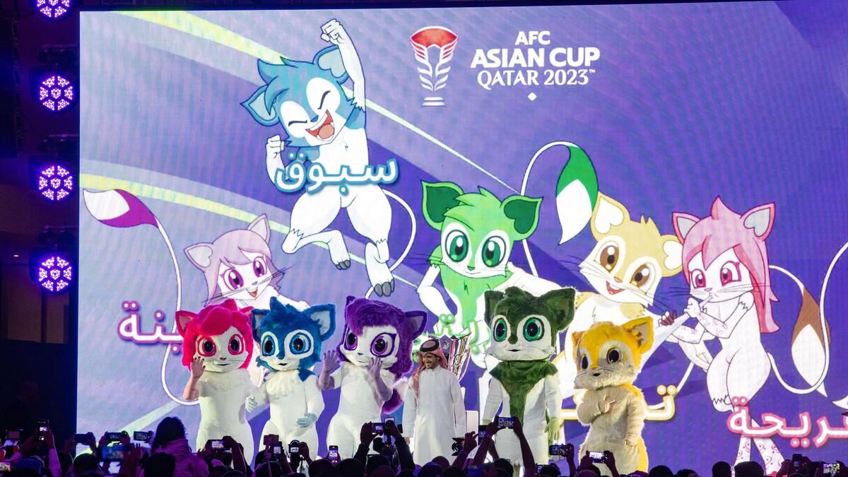 رونمایی جالب قطری‌ها از نمادهای عروسکی جام ملت‌های آسیا +فیلم