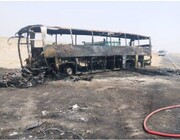 آتش سوزی اتوبوس مسافربری در بلده نور خسارت جانی نداشت