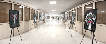 نمایشگاه پوستر و نقاشی با موضوع ۲۹ نگاه در منطقه ویژه اقتصادی و فرودگاه پیام  برپا شد