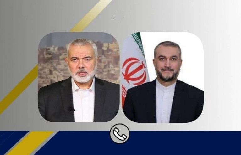 Amirabdollahian, Ismail Haniyeh talk about Palestine