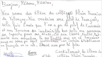 Pénurie d’enseignants en France : Des collégiens sans professeur de français écrivent aux autorités dans un courrier rempli de fautes