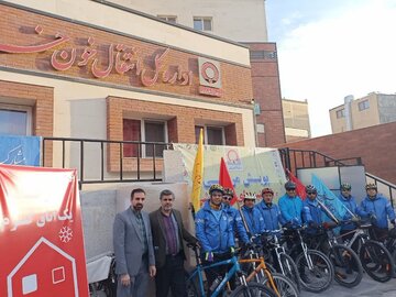 دوچرخه سواران مشهدی به پویش اهدای خون «دوشنبه‌های ورزشی» پیوستند+فیلم