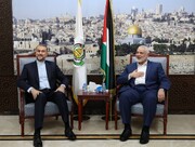 Emir Abdullahiyan, Hamas Siyasi Daire Başkanı İle Bir Araya Geldi