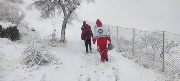 هلال احمر بانه چهار نفر گرفتار در برف را نجات داد