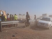 ۱۹ نفر از مصدومان تصادف زنجیره ای محور نیشابور- مشهد، مرخص شدند + فیلم