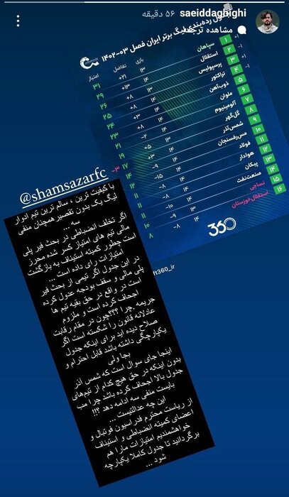 دقیقی: این چه عدالتی است!/ سه امتیاز شمس‌آذر را هم برگردانید