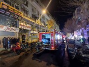 آتش سوزی مجتمع تجاری در بازار تهران+ فیلم